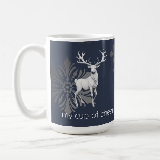 Ivory Reindeer Weihnachten | Blau Kaffeetasse (Links)