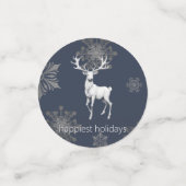 Ivory Reindeer Weihnachten | Blau Konfetti (Klein Vorderseite)