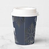 Ivory Reindeer Weihnachten | Blau Pappbecher (Rechts)