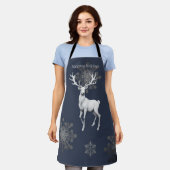 Ivory Reindeer Weihnachten | Blau Schürze (Getragen)