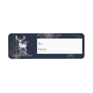 Ivory Reindeer Weihnachten   Blue Gift