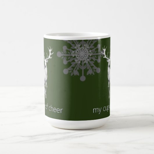 Ivory Reindeer Weihnachten | Green Kaffeetasse (Mittel)