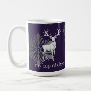 Ivory Reindeer Weihnachten   Lila Kaffeetasse