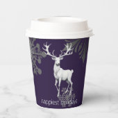 Ivory Reindeer Weihnachten | Lila Pappbecher (Rückseite)