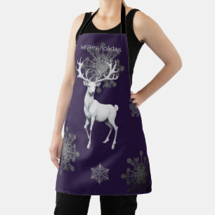 Ivory Reindeer Weihnachten   Lila Schürze