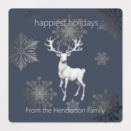 Ivory Reindeer Weihnachten | Personalisiert Etiketten (Design 1)