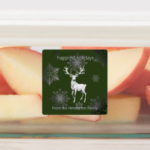 Ivory Reindeer Weihnachten   Personalisiert Etiketten