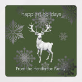 Ivory Reindeer Weihnachten | Personalisiert Etiketten (Design 1)