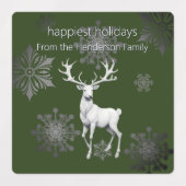 Ivory Reindeer Weihnachten | Personalisiert Etiketten (Design 2)