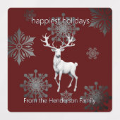 Ivory Reindeer Weihnachten | Personalisiert Etiketten (Design 1)