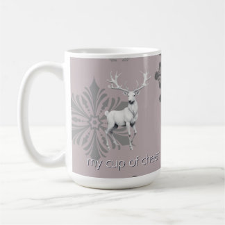 Ivory Reindeer Weihnachten | Pink Kaffeetasse