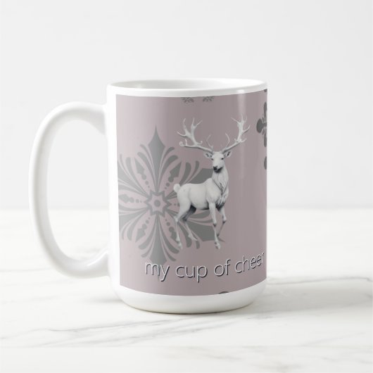 Ivory Reindeer Weihnachten | Pink Kaffeetasse (Links)
