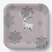 Ivory Reindeer Weihnachten | Pink Pappteller (Vorderseite)