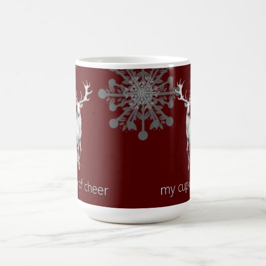 Ivory Reindeer Weihnachten | Rot Kaffeetasse (Mittel)