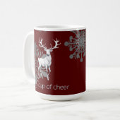 Ivory Reindeer Weihnachten | Rot Kaffeetasse (Vorderseite Links)