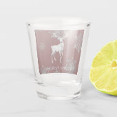 Ivory Reindeer Weihnachten | Rot Schnapsglas (Rückseite)
