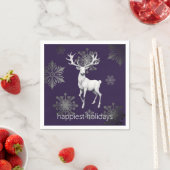 Ivory Reindeer Weihnachtsfest Party | Lila Serviette (Beispiel)