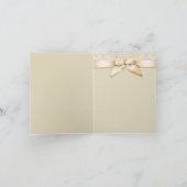 Ivory Ribbon Gold Stripes Blank Dankeskarte (Innenseite)