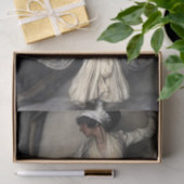 Ivory robed Dancer with jeweled Sash Decoupage Seidenpapier (Geschenk)