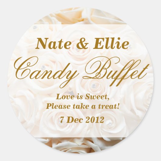 Ivory Rose Candy Buffet Aufkleber (Vorderseite)