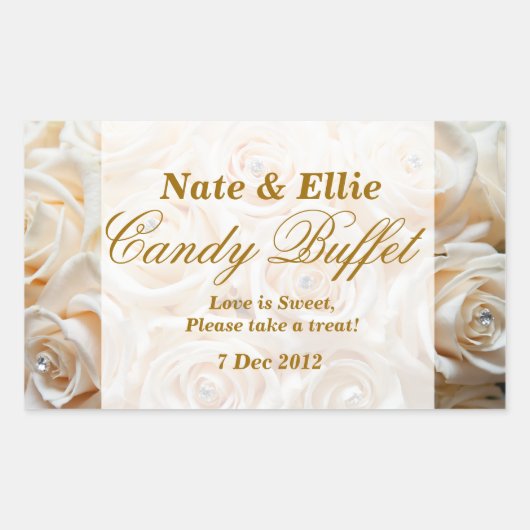 Ivory Rose Candy Buffet Sticker (Vorderseite)
