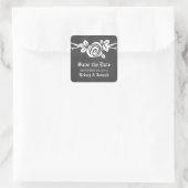 Ivory Rose Chalkboard Save the Date Stickers (Tasche)