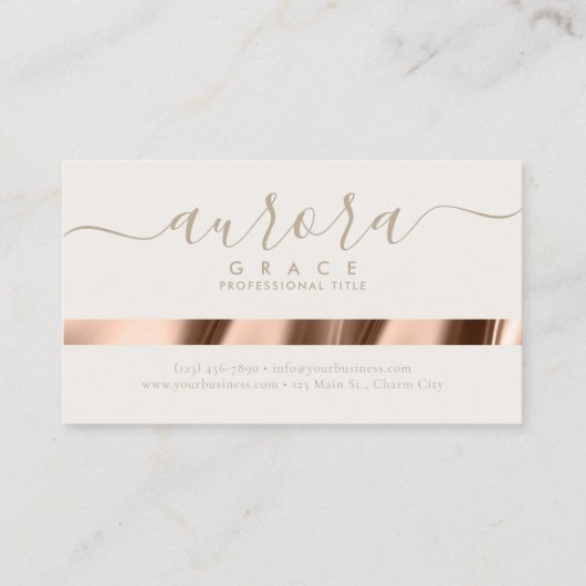 Ivory Rose Gold Grace Business Card Visitenkarte (Rückseite)