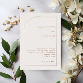 Ivory rose gold modern minimalist luxury wedding folieneinladung