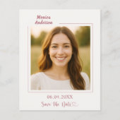 Ivory rose gold photo birthday Save the Date Flyer (Vorne)