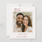 Ivory rose gold photo wedding Save the Date card (Vorderseite)