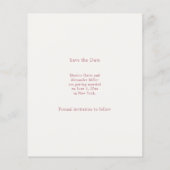 Ivory rose gold photo wedding Save the Date Flyer (Hinten)