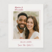 Ivory rose gold photo wedding Save the Date Flyer (Vorne)