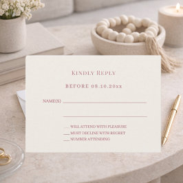 Ivory rose gold wedding response RSVP Mitteilungskarte