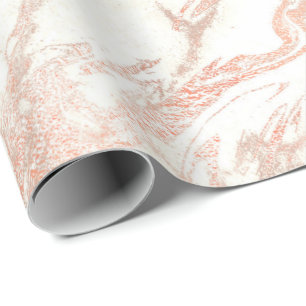 Ivory Rose Goldmarmor Molten Metallischer Weißglan Geschenkpapier