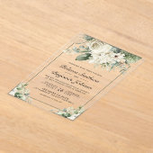 Ivory Rose Sage Green Floral Wedding Acryleinladungen (Ablage )