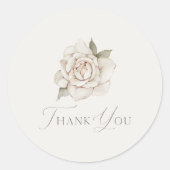 Ivory Rose “Thank You” Wedding Runder Aufkleber (Vorderseite)