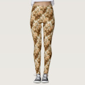 Ivory Roses and Brass Gears Steampunk Leggings (Vorderseite)