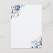 Ivory Roses & Blue Blossoms Wedding  Begleitkarte (Rückseite)