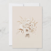 Ivory Roses & Dried Flowers Wedding Invitation Einladung (Rückseite)