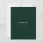 Ivory Roses & Emerald Getting Here RSVP Karte (Rückseite)