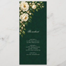 Ivory Roses & Emerald Wedding Weekend Events Programm