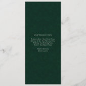 Ivory Roses & Emerald Wedding Weekend Events Programm (Rückseite)
