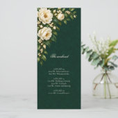 Ivory Roses & Emerald Wedding Weekend Events Programm (Stehend Vorderseite)