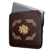 Ivory Roses on Mahogany Leather Laptopschutzhülle (Vorderseite Links)