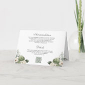 Ivory Roses Sage Green Floral QR Code Wedding Einladung (Rückseite)
