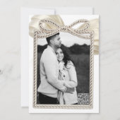 Ivory Ruffle Bow verbindet das Brautparty des Knot Einladung (Rückseite)