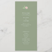 Ivory & Sage | Chic Rosafarbenes Florales Hochzeit Programm (Vorderseite)