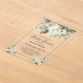Ivory Sage Green Floral Bridal Shower Acryleinladungen (Ablage )