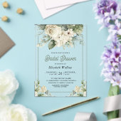 Ivory Sage Green Floral Bridal Shower Acryleinladungen (In Situ (Hochzeit))