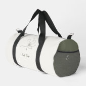 Ivory Sage Green Floral Line Art Minimalist Zen Duffle Bag (Rechte Ecke)